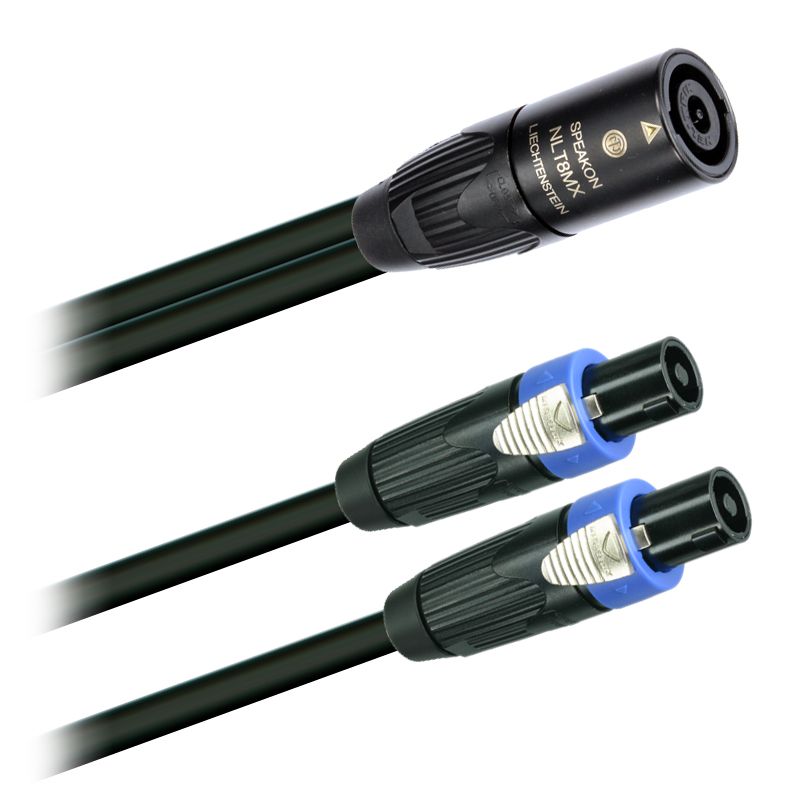 Reproduktorový OFC kabel  2x 4x2,5 mm2   Speakon NLT8MX-BAG -2x Speakon NLT4FX-BAG Neutrik   délka 3,0 m