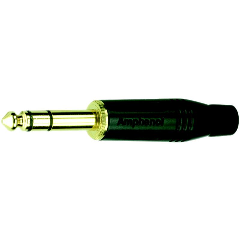 Jack-konektor 6,3mm / stereo Amphenol ACPS-GB - AU  černo-zlatý    