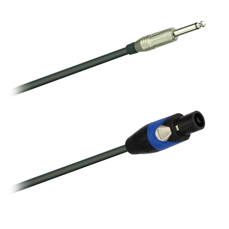 Reproduktorový kabel 2x1,5 mm2   Jack 6,3 ACPM-GN Amphenol - Speakon SP-2-FS Amphenol  délka 7,5m