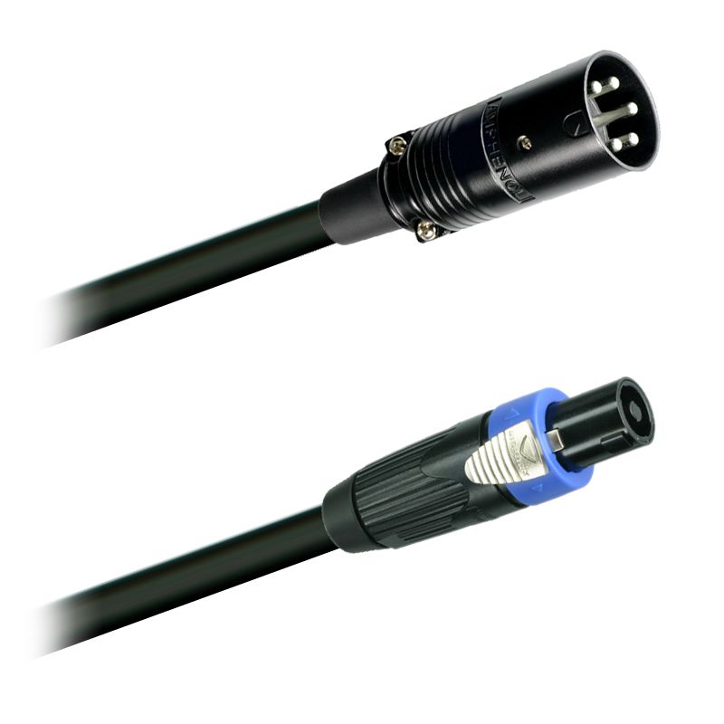 Reproduktorový gumový kabel 4x2,5 mm2   EP-5-12B Amphenol - Speakon NLT4FX-BAG   délka 15m