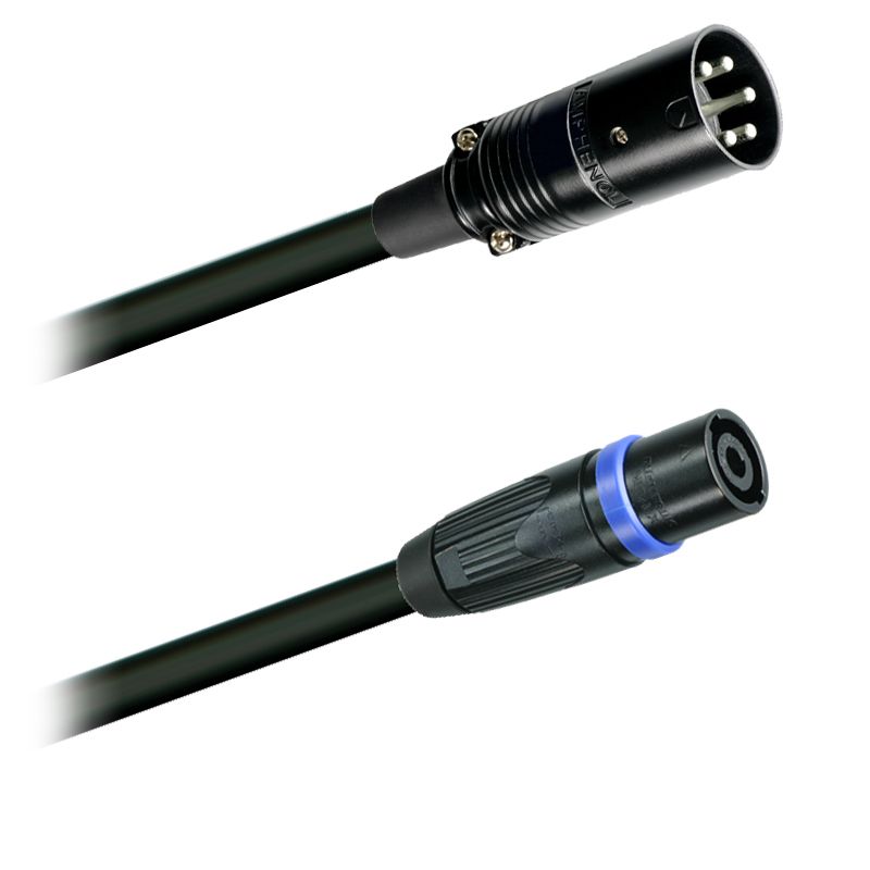 Reproduktorový gumový kabel  4x2,5 mm2   EP-5-12B Amphenol - Speakon NLT4MX-BAG Neutrik    délka 3,0m