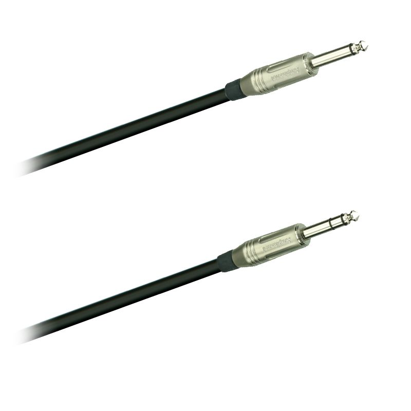 Audio-kabel, Jack mono 6,3  ACPM-GN- Jack stereo 6,3mm Amphenol  ACPS-GN   10m