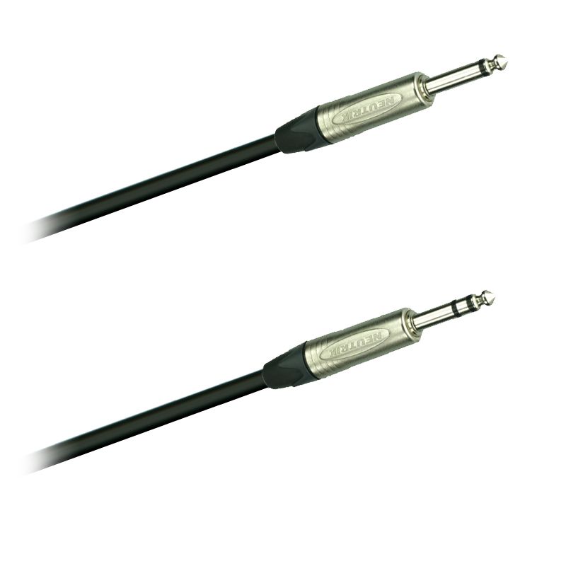 Audio-kabel, Jack mono 6,3 Neutrik NP2X - Jack stereo 6,3mm Neutrik NP3X  10m