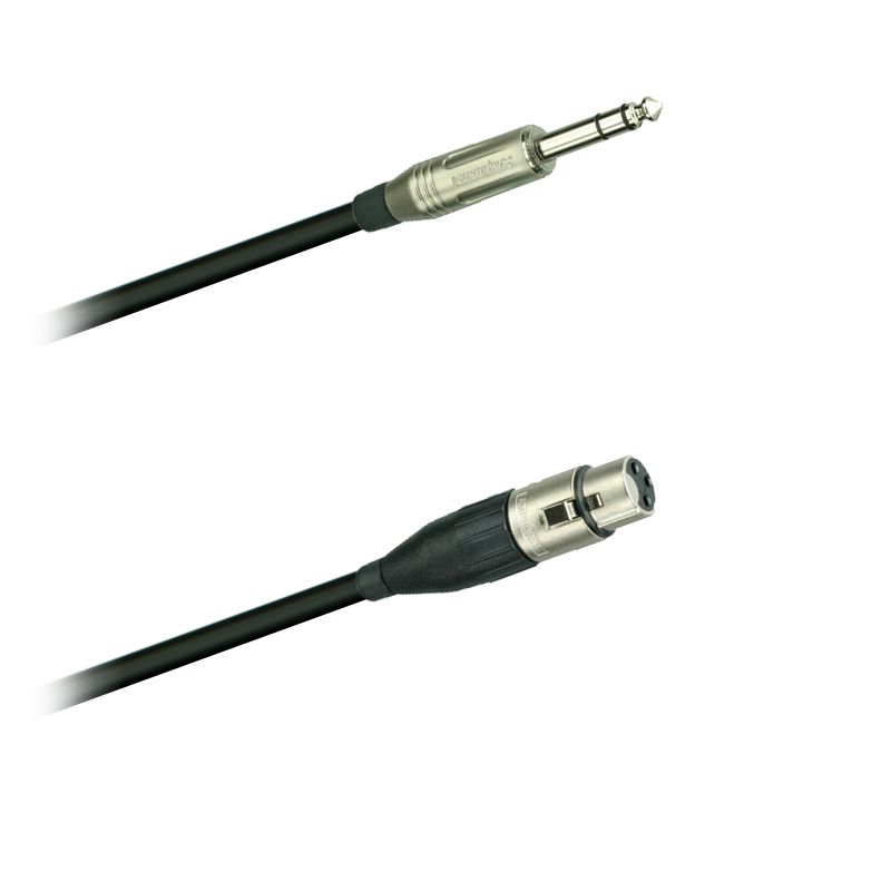 Mikrofoní-kabel, Jack stereo  ACPS-GN - XLR-spojka Amphenol AC3F - 1,5 m