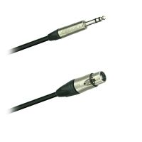 Mikrofon-kabel  sym., Jack stereo Neutrik NP3X - XLR spojka Neutrik NC3FXX (0,5 - 20m)