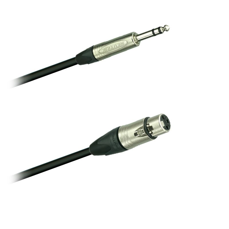 Mikrofon-kabel,  Jack stereo Neutrik NP3X - XLR spojka Neutrik NC3FXX - 1,0 m