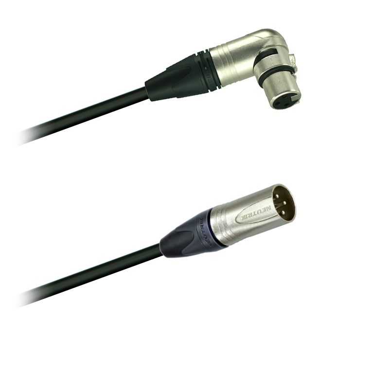 Mikrofon-Kabel, symetrický,  XLR- Neutrik NC3MXX - úhl. XLR- Neutrik NC3FRX - 3,0 m