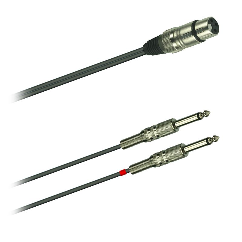 Y-Audio kabel sym. XLR F - 2x jack 6,3 mono   5,0m
