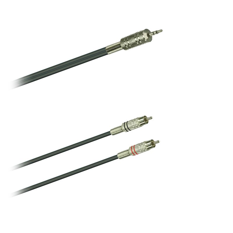 Y-Audio-Kabel, symetrický, Jack-konektor 3,5mm stereo- 2x Cinch - 1,5 m