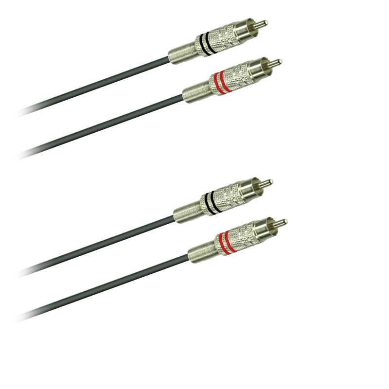 Audio-kabel, symetrický, 2 x 2 Cinch-konektor / kovový - 1,0 m