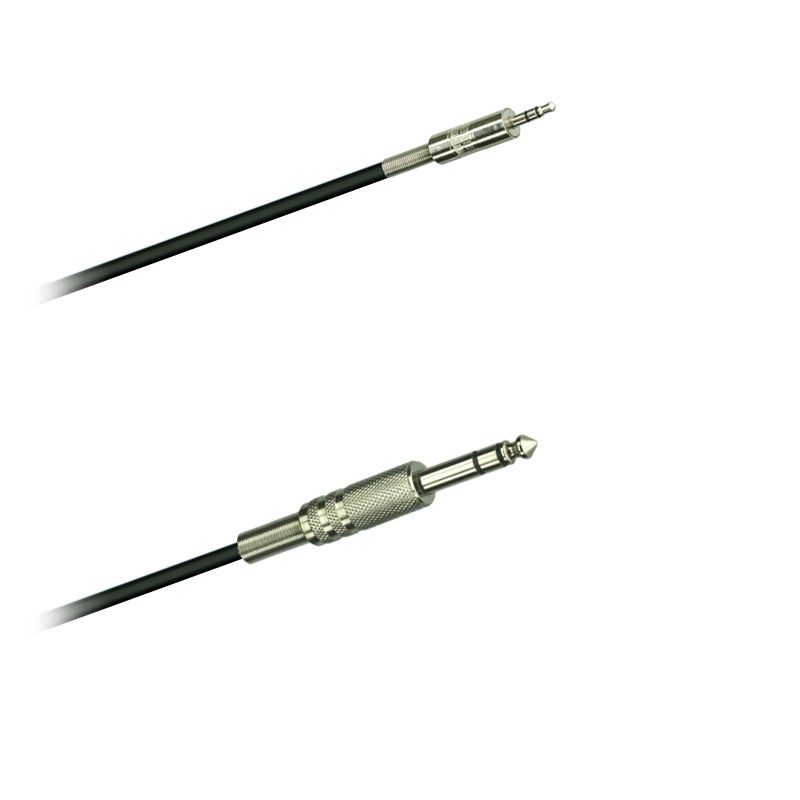 Audio-Kabel, symetrický, Jack-konektor 3,5mm  stereo  - Jack-konektor 6,3mm  stereo - 1,0 m