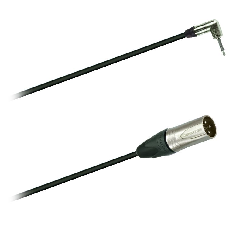 Audio-Kabel - úhlový Jack 3,5 stereo NTP3RC Neutrik  - XLR male NC3MXX Neutrik 3,0m