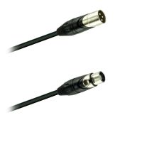 Mikrofon-kabel sym.  XLR-konektor Amphenol AX3M - XLR-spojka Amphenol AX3F (0,5 - 50m)
