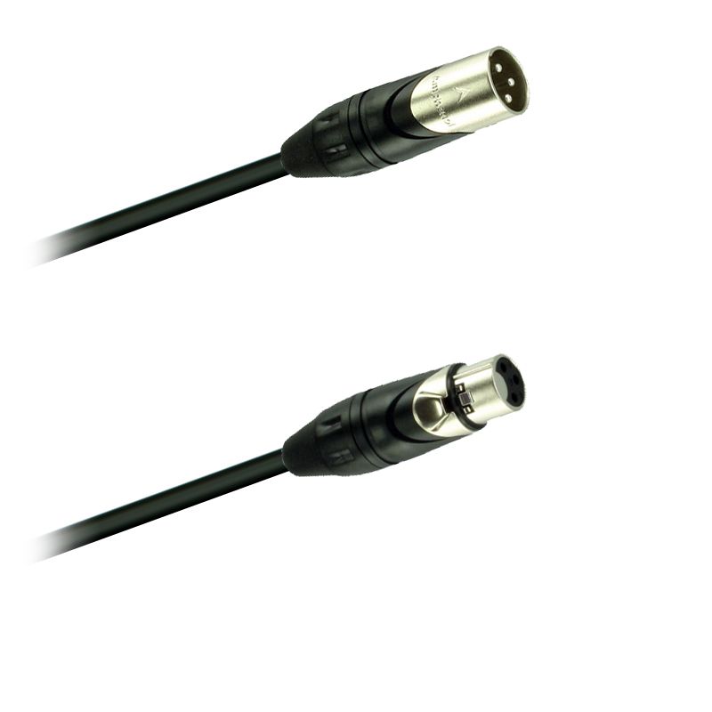 Mikrofon-kabel, . XLR-konektor Amphenol AX3M - XLR-spojka Amphenol AX3F - 1,0 m