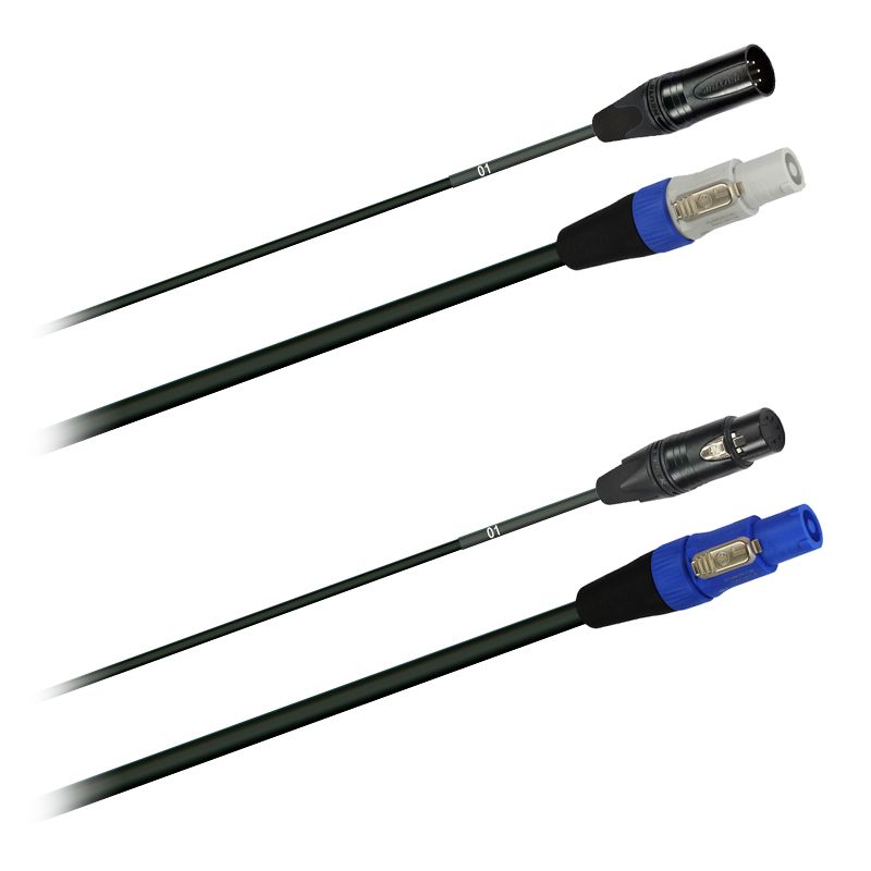 Hybridní kabel - 1x DMX/Digital-Audio + síť 3x 1,5mm2, Délka: 5m 