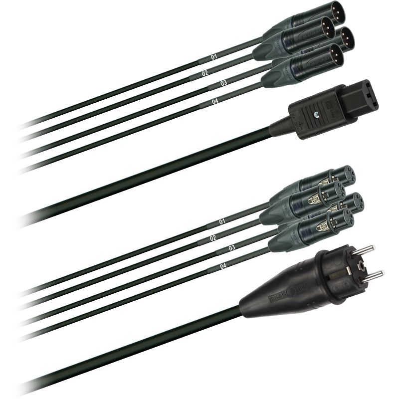 Hybridní kabel - 4x DMX/Digital-Audio + síť 3x 2,5mm2, Délka: 15m
