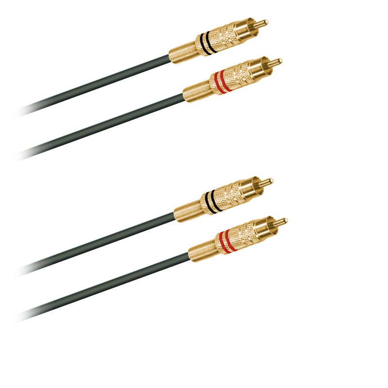 Audio-kabel, symetrický,  2 x 2 Cinch-konektor / zlatý - 3,0 m