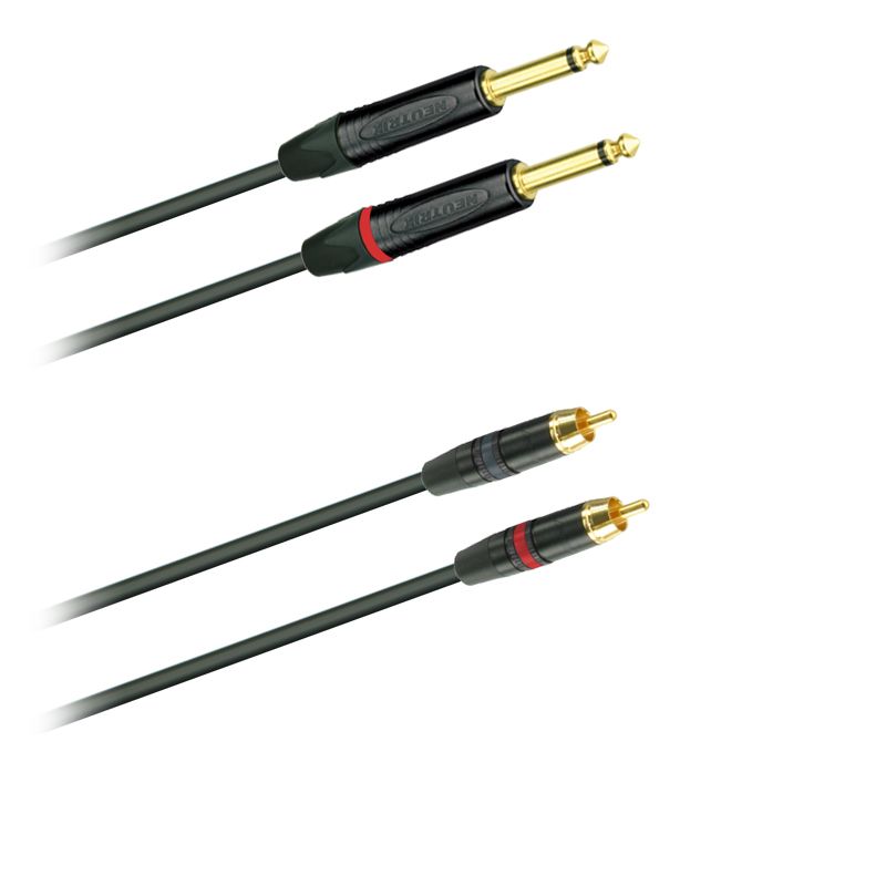 Audio-kabel, symetrický, 2x Cinch Rean NYS-373 - 2x Jack Neutrik NP2X-B - 1,5 m 