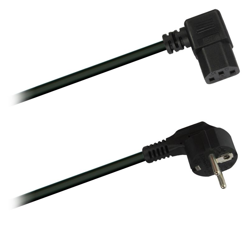  Přístrojový konektor - síťový kabel-úhl. zástrčka-úhl. spojka IEC-C13