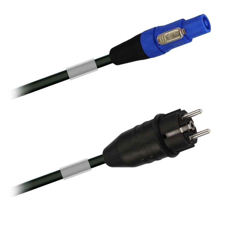 PowerCON - gumový-síťový kabel 3 x 2,5mm2   gumová zástrčka - 3,0m