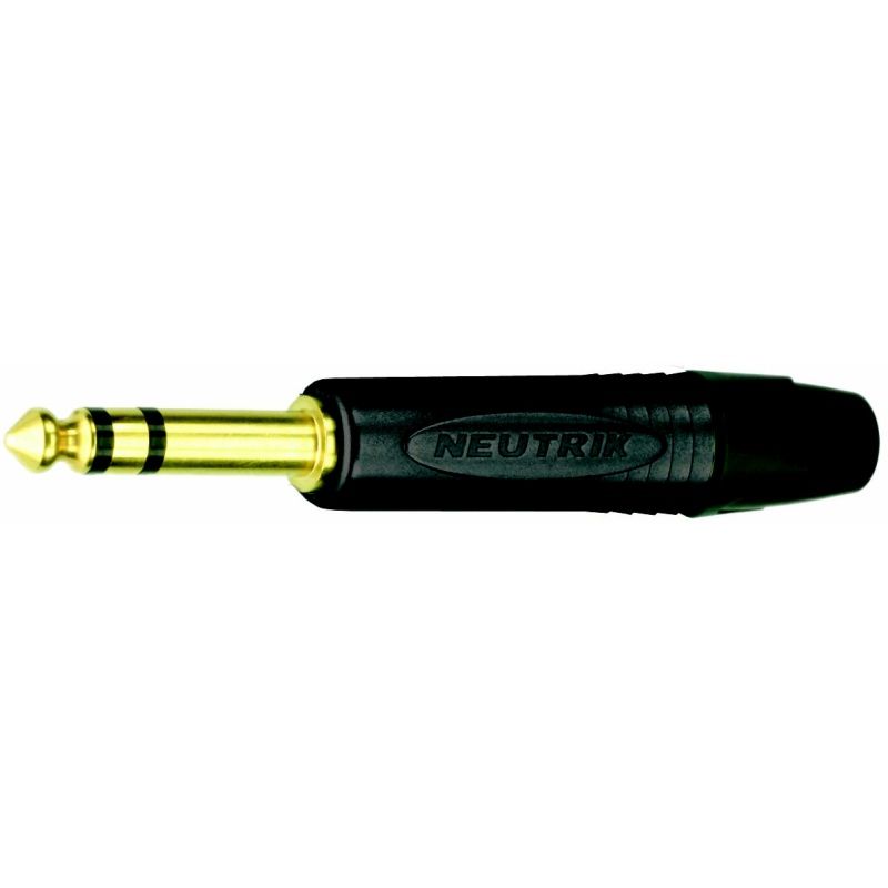 Jack-konektor 6,3mm / stereo Neutrik NP3X-B-D - černo- zlatý