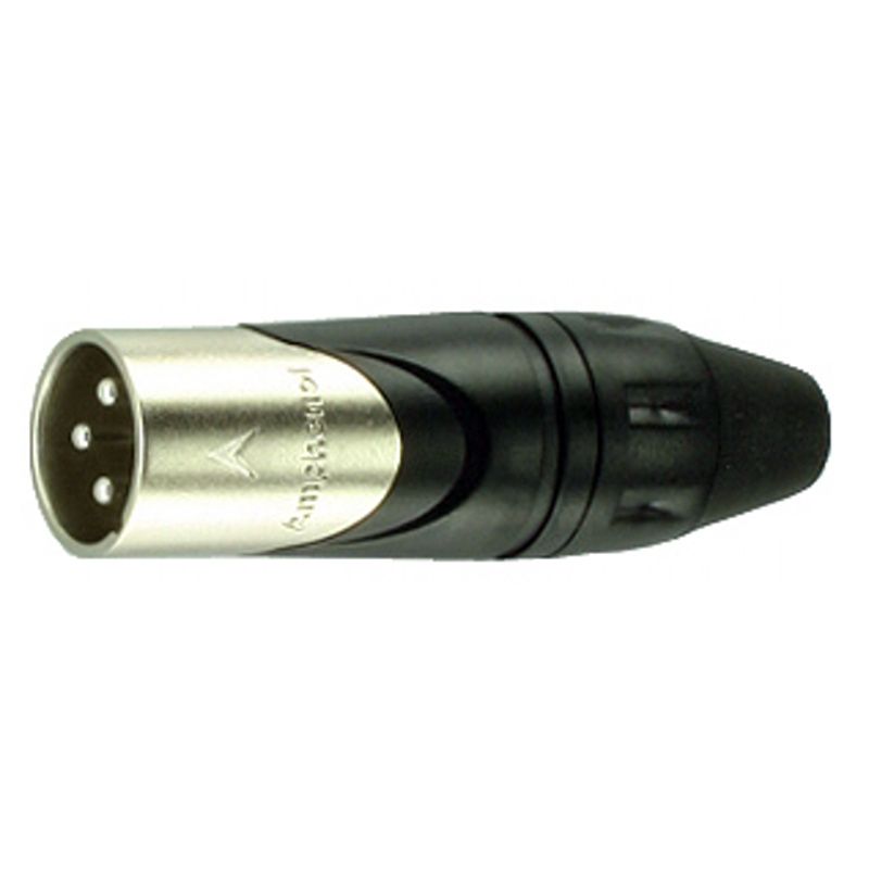 XLR-konektor Amphenol / kov.  AX3MB-AU        černý       3-pól.   zlaté kontakty      
