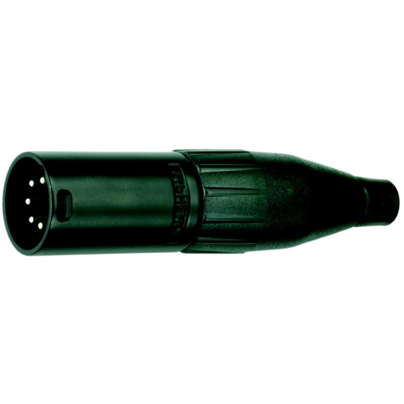 XLR-konektor Amphenol / kov. AC5MB       černý      5-pól.       