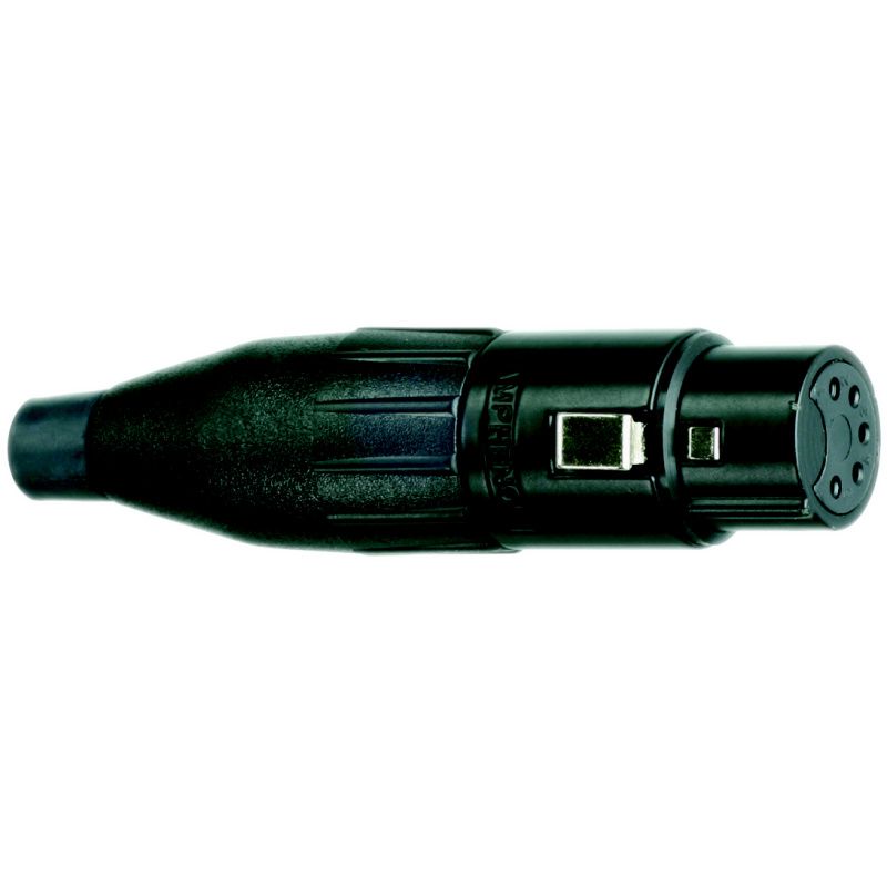 XLR-spojka Amphenol / kov. AC5FB       černý      5-pól.        