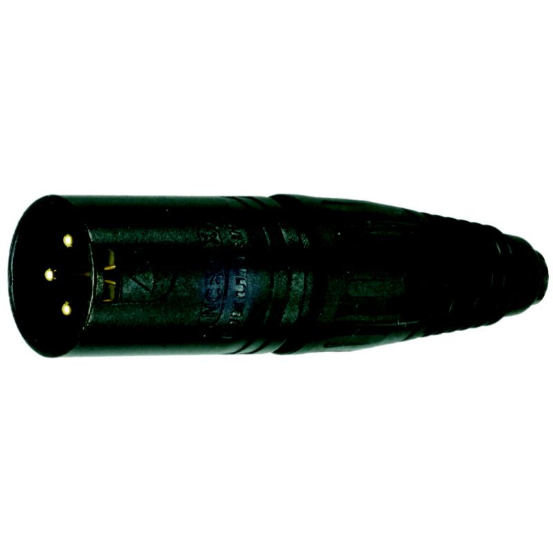 XLR-konektor / kov. Neutrik NC3MX-B          černý      3-pól.     zlaté kontakty  