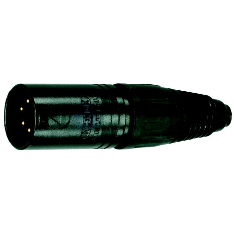 XLR-konektor / kov. Neutrik NC4MX-B          černý      4-pól.     zlaté kontakty    
