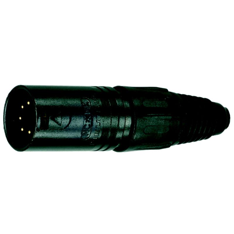 XLR-konektor / kov. Neutrik NC5MX-B          černý      5-pól.     zlaté kontakty      