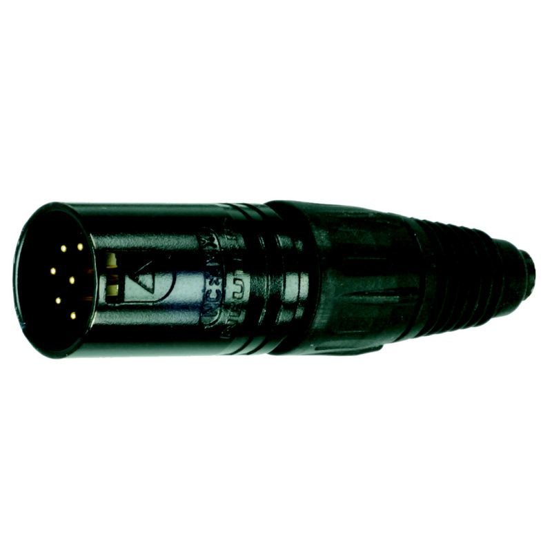 XLR-konektor / kov. Neutrik NC6MX-B          černý      6-pól.     zlaté kontakty  