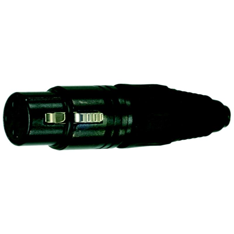 XLR-spojka / kov. Neutrik NC3FX-B          černý      3-pól.     zlaté kontakty   