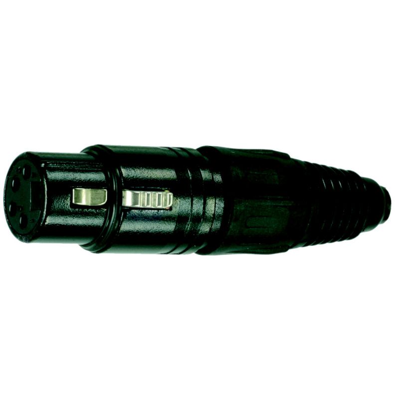XLR-spojka / kov. Neutrik NC4FX-B          černý      4-pól.     zlaté kontakty 