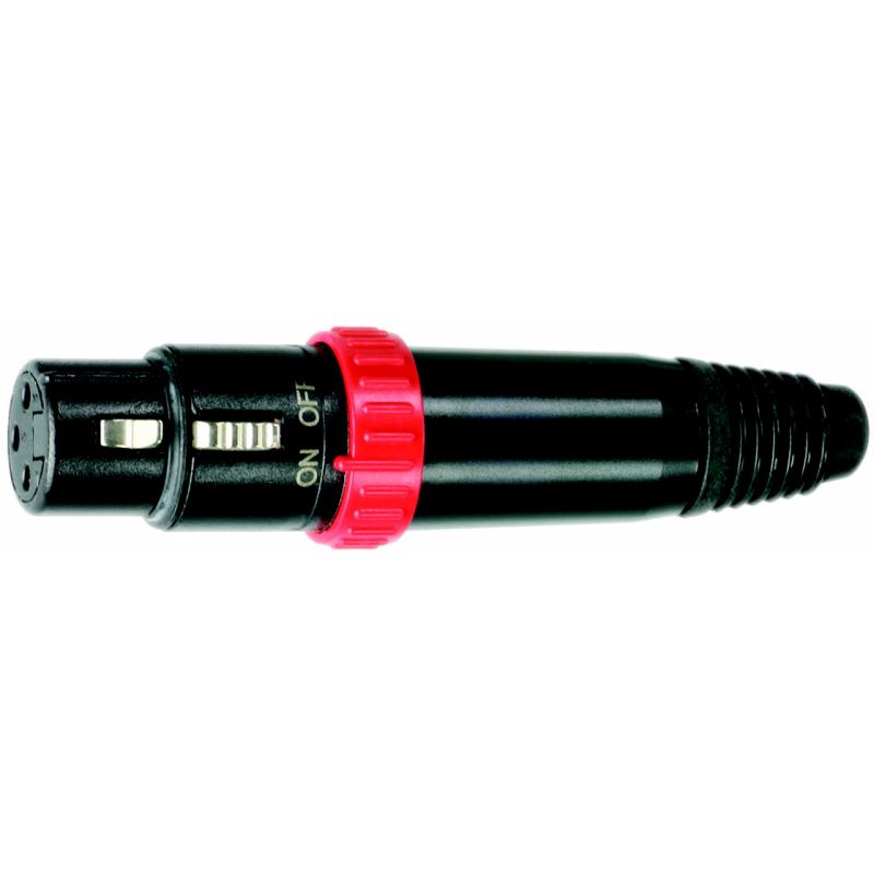 XLR-spojka / kov. Neutrik  NC3FXS-B        černý    s vypínačem