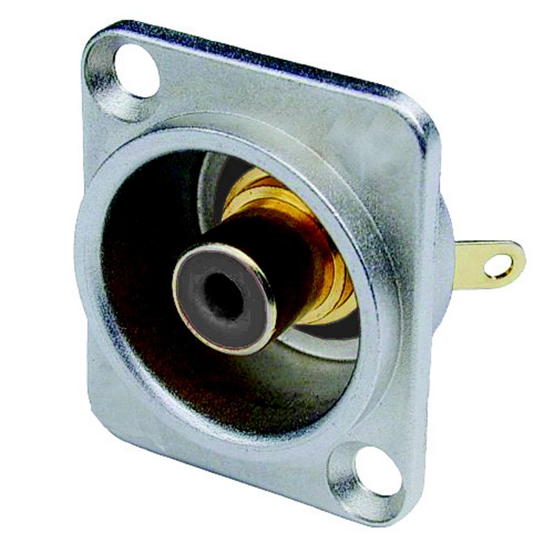 Cinch-Chassis-zásuvka / kov. Amphenol  ACJB-BLU    černý/  modrý