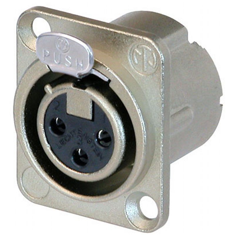 XLR-panelová-zásuvka / kovová Neutrik  NC6FD-LX -B     6-pólový 