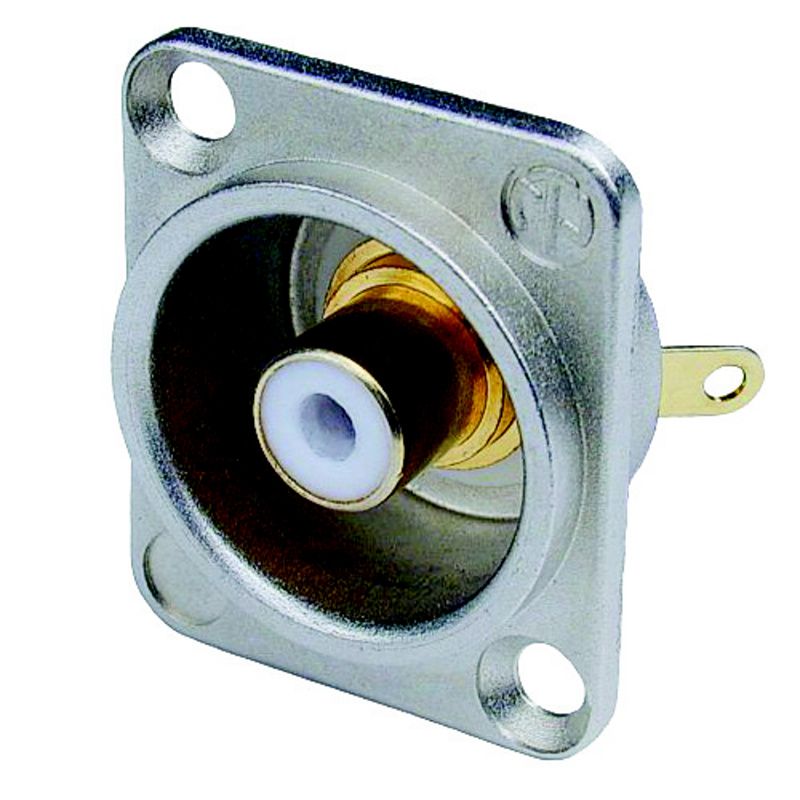 Cinch-Chassis-zásuvka / kov., Neutrik NF2D-9         bílý