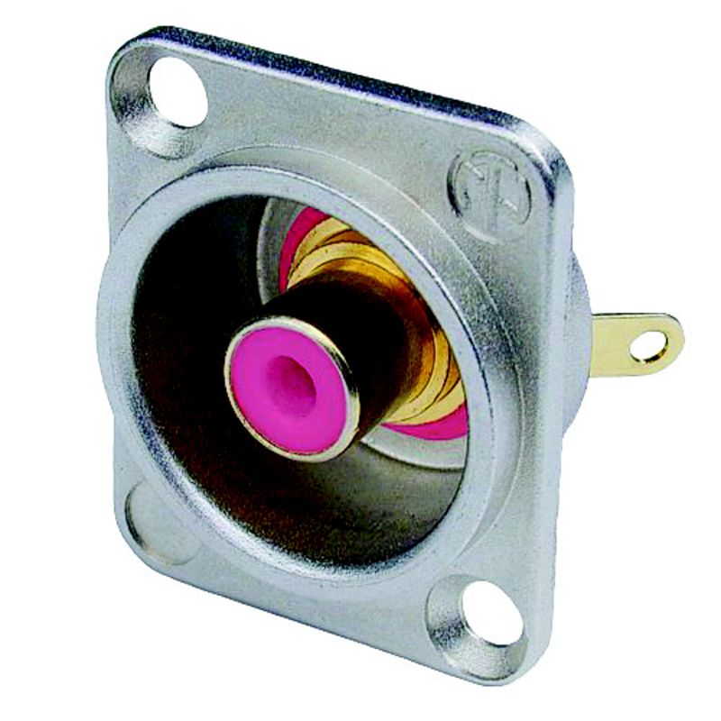 Cinch-Chassis-zásuvka / kov. Neutrik NF2D-B-2     černý/ červený  