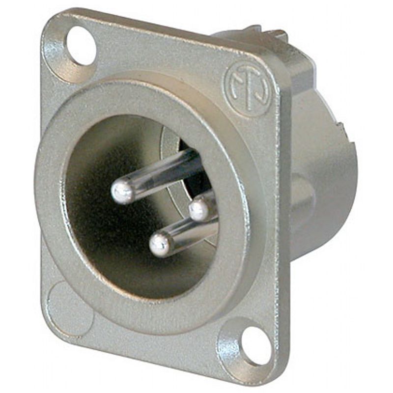 XLR-panelový-konektor / kovový Neutrik NC3MD-LX -B       3-pólový  