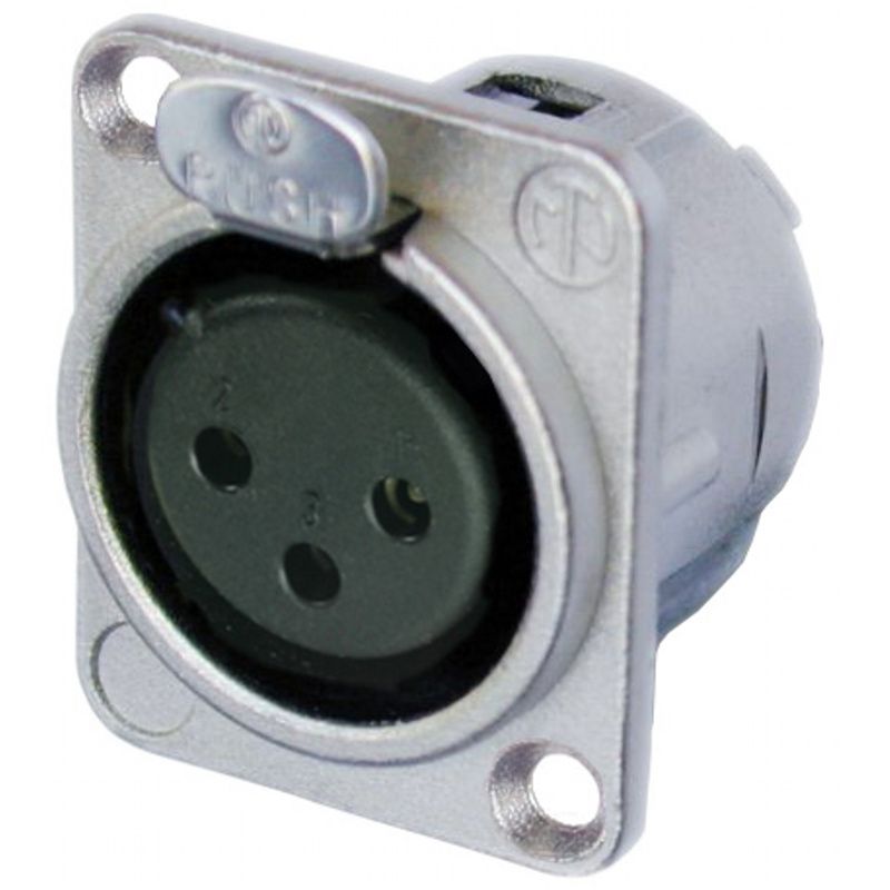 XLR-panelová-zásuvka / kovová Neutrik NC7FDL1-B    7-pólový