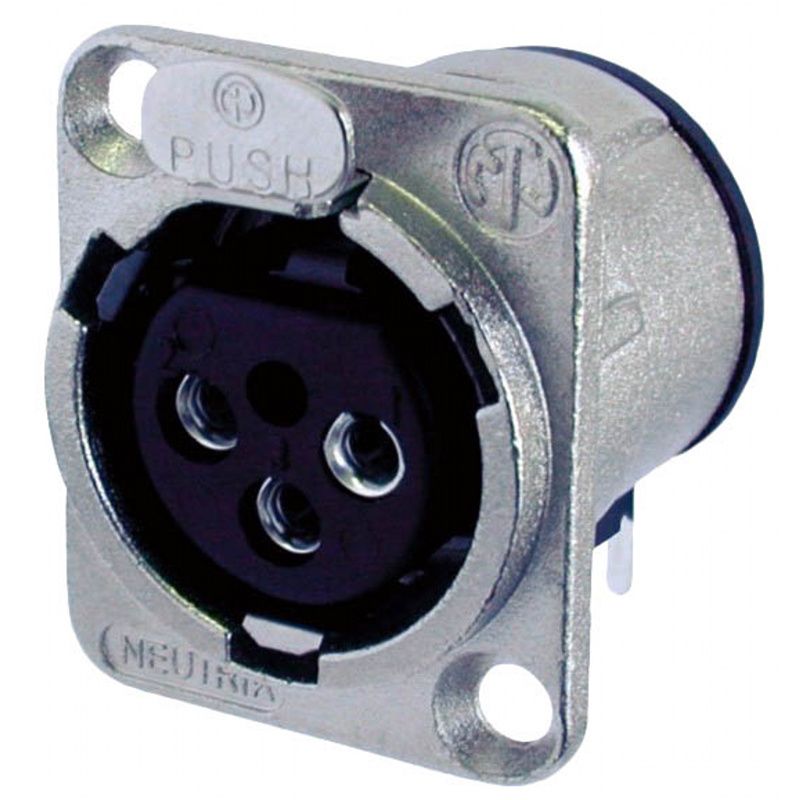 XLR Chassis-zásuvka Neutrik / kovový   NC3FDH-BAG     3-pólový