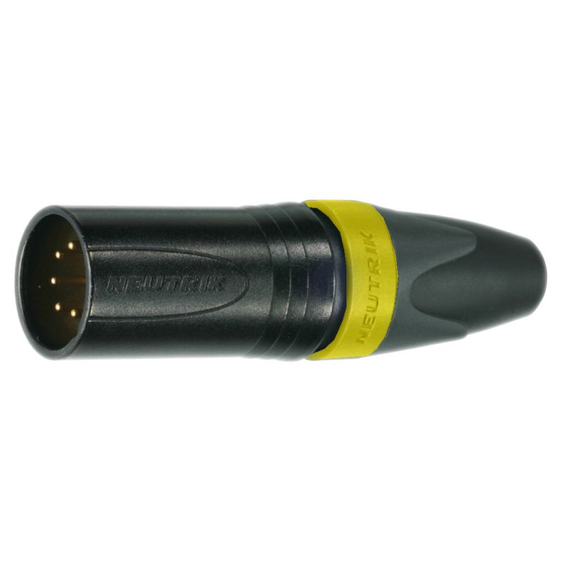 XLR-koncový konektor 3-pólový s 120 Ohm koncovým odporem, žluté ozn., Neutrik pro DMX-použití