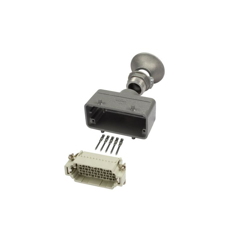Multipin-konektorsystém, rovné vedení kabelu,  lité provedení s 4 svorníky, 72-pólový,  female, soustružené, PG 21