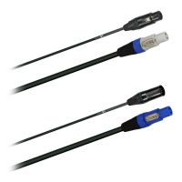 Hybridní kabel   1x DMX Digital-Audio + síť 3x 1,5mm2   PowerCON  5 pól.XLR  (2,0 - 20m)