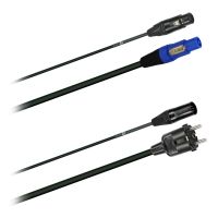 Hybridní kabel   1x DMX Digital-Audio + síť 3x 1,5mm2   PowerCON Schuko  5 pól. XLR (2,0 - 20m)