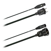 Hybridní kabel   1x DMX Digital-Audio + síť 3x 1,5mm2  Schuko 5 pól. XLR  (2,0 - 20m)