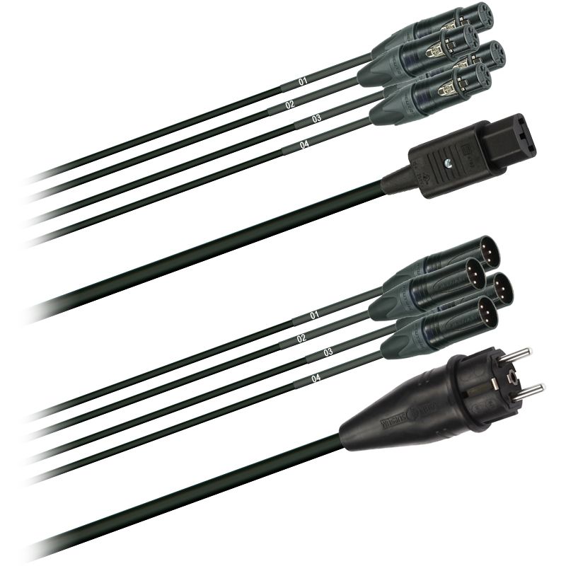 Hybridní kabel   4x DMX Digital-Audio + síť 3x 2,5mm2  (2,0 - 20m)