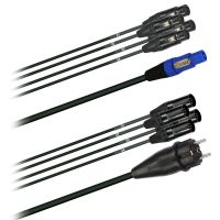 Hybridní kabel   4x DMX Digital-Audio + síť 3x 2,5mm2   PowerCON Schuko 5 pól. XLR (2,0 - 20m)