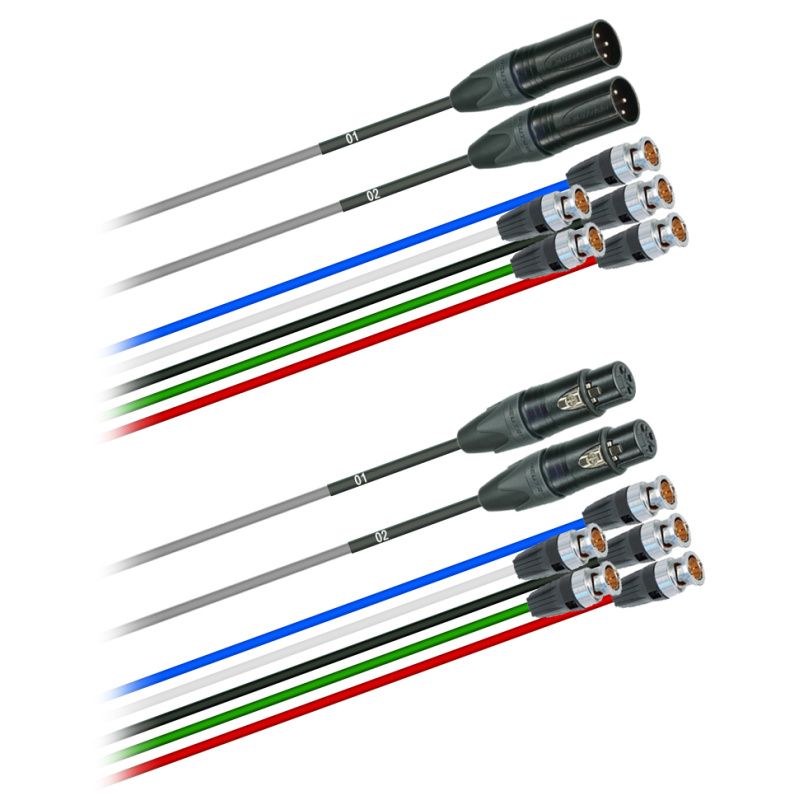 Hybridní kabel 5x Video + 2x DMX Digital-Audio BNC 3pól. XLR (2,0 - 60m)